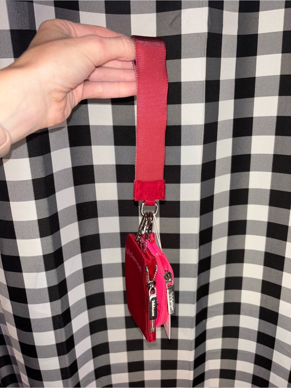 lululemon athletica Pink and Red Wristlet Key Pouch NWT - Picture 2 of 2